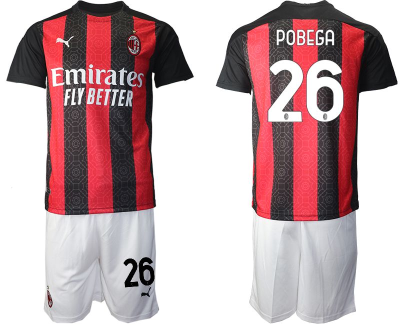 Men 2020-2021 club AC milan home #26 red Soccer Jerseys->ac milan jersey->Soccer Club Jersey